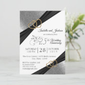 25. Silver Heart Anniversary Design Einladung (Stehend Vorderseite)