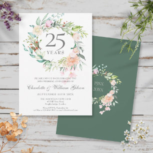 25. Silver Jubiläum Blumengarten Rose Einladung