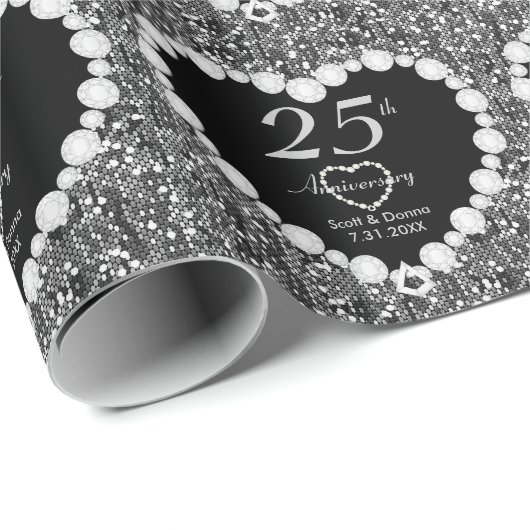 25. Silver-Jubiläum | DIY Text Geschenkpapier (Rolleneckpunkt)