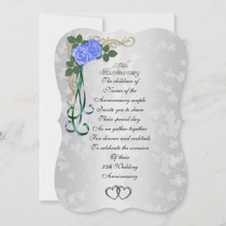 25. Silver-Jubiläum Einladung Blue Rose