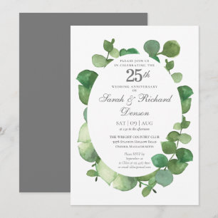 25. Silver Jubiläum Eukalyptus Boho Greenery Einladung