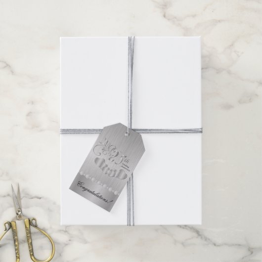 25. Silver-Jubiläum Geschenkanhänger (Mit Garn)