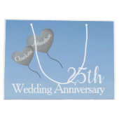 25. Silver Jubiläum Herzblasen im Himmel Große Geschenktüte (Rückseite)