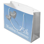 25. Silver Jubiläum Herzblasen im Himmel Große Geschenktüte (Rückseite Schrägansicht)