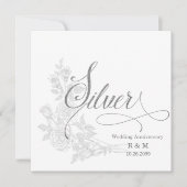 25. Silver Jubiläum mit Datum und Initialen Einladung (Vorderseite)