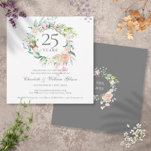 25. Silver Jubiläum Rose Grüne Gärten Einladung