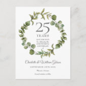 25. Silver Jubiläum Save the Date Grüne Ankündigungspostkarte (Vorderseite)
