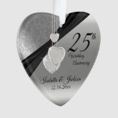 25. Silver Metallic Wedding Anniversary Keepake Ornament (Vorderseite)