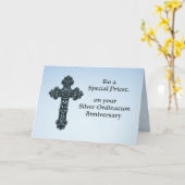 25. Silver Ordination Jubiläum Priest, Kreuz Karte (Gelbe Blume)