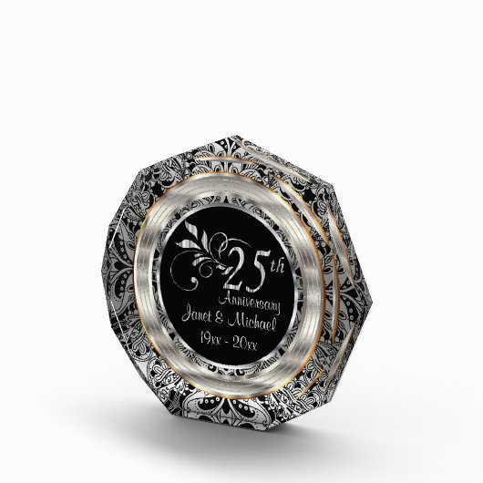 25. Silver Paisley Hochzeitstag Fotoblock (Rechts)