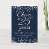 25. Silver Wedding Anniversary Cheers Karte (Vorderseite)
