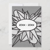 25. Silver Wedding Anniversary Comic Pop Kunst Einladung (Rückseite)