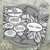 25. Silver Wedding Anniversary Comic Pop Kunst Einladung