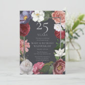 25. Silver Wedding Anniversary Country Rose Einladung (Stehend Vorderseite)