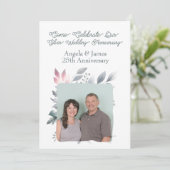 25. Silver Wedding Anniversary Custom Foto Einladung (Stehend Vorderseite)
