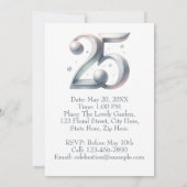 25. Silver Wedding Anniversary Custom Foto Einladung (Rückseite)