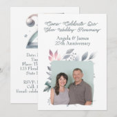 25. Silver Wedding Anniversary Custom Foto Einladung (Vorne/Hinten)