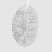 25. Silver Wedding Anniversary Custom Keepake Ornament (Vorderseite)