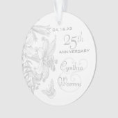 25. Silver Wedding Anniversary Custom Keepake Ornament (Vorderseite)