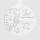 25. Silver Wedding Anniversary Custom Keepake Ornament (Vorderseite)