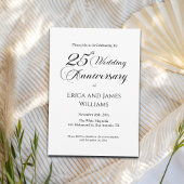 25. Silver Wedding Anniversary Elegantes Skript Einladung