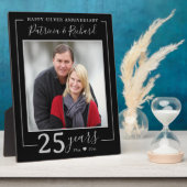 25. Silver Wedding Anniversary Foto Black Fotoplatte (Seite)