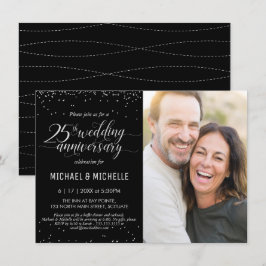 25. Silver Wedding Anniversary Foto Party Einladun Einladung