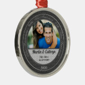 25. Silver Wedding Anniversary Foto Weihnachten Ornament Aus Metall (Rechts)