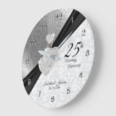 25. Silver Wedding Anniversary Keepake Große Wanduhr (Winkel)