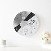 25. Silver Wedding Anniversary Keepake Große Wanduhr (Zuhause)
