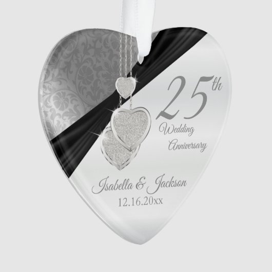 25. Silver Wedding Anniversary Keepake Ornament (Vorderseite)