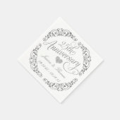 25. Silver Wedding Anniversary Paper Napkins Serviette (Ecke)