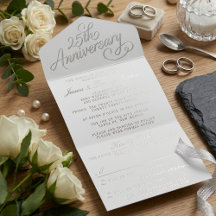 25. Silver Wedding Anniversary Real Foil gepresst