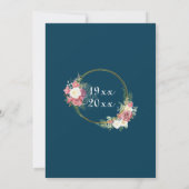 25. Silver Wedding Anniversary Rose Gold Frame Einladung (Rückseite)