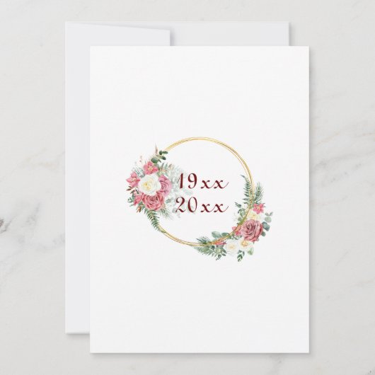 25. Silver Wedding Anniversary Rose Gold Frame Einladung (Rückseite)