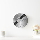 25. Silver Wedding Anniversary Sake Design Runde Wanduhr (Zuhause)