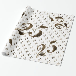 25. Silver Wedding Anniversary Typografie Elegant Geschenkpapier
