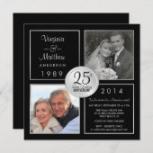 25. Silver Wedding Anniversary Überraschungs-Party Einladung (Vorne/Hinten)