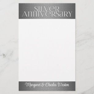 25. Silver Wedding Annivsersary Custom Briefpapier