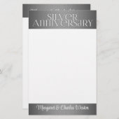 25. Silver Wedding Annivsersary Custom Briefpapier (Vorne/Hinten)