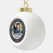 25. Silver Wedding Annivsersary Foto Keramik Kugel-Ornament (Rechts)