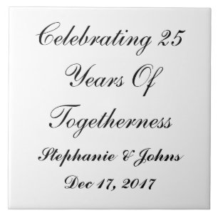 25. Silver Wedding Jubiläum 25 Custom Fliese
