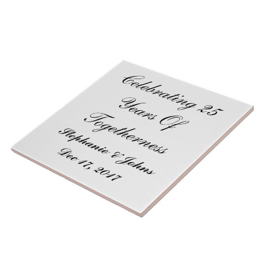 25. Silver Wedding Jubiläum 25 Custom Fliese (Seite)