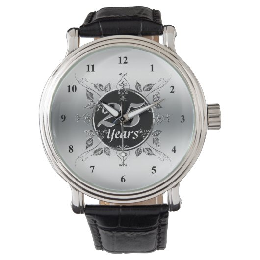 25. Silver Wedding Jubiläum | 25 Jahre Elegant Armbanduhr (Vorderseite)