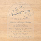 25. Silver Wedding Jubiläum Acryleinladungen (Vorderseite)