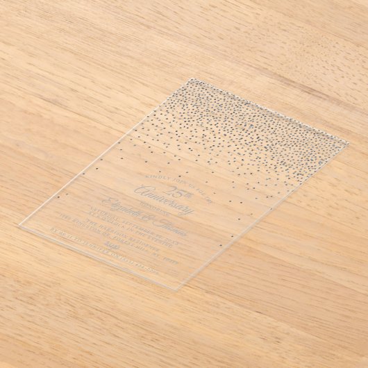 25. Silver Wedding Jubiläum Acryleinladungen (Ablage )