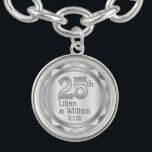 25. Silver Wedding Jubiläum Armband<br><div class="desc">Persönliche Gestaltung 25. Silver Wedding Anniversary Keepake. ✔ Hinweis: Nicht alle Vorlagenbereiche müssen geändert werden. 📌 Wenn Sie weitere Anpassungen benötigen, klicken Sie bitte auf den Button "Weitere Anpassungen vornehmen" oder "Design anpassen oder bearbeiten" und verwenden Sie unser Designwerkzeug, um die Größe, den Rotation, die Textfarbe, den Text und vieles...</div>