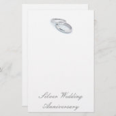 25. Silver Wedding Jubiläum Briefpapier (Vorne/Hinten)