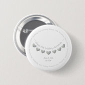 25. Silver Wedding Jubiläum bunting Design Button (Vorne & Hinten)