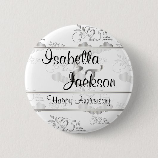 25. Silver Wedding Jubiläum Button (Vorderseite)